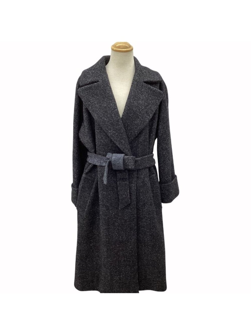 Max Mara Mahler Weekend Belted Long Coat Gray 40